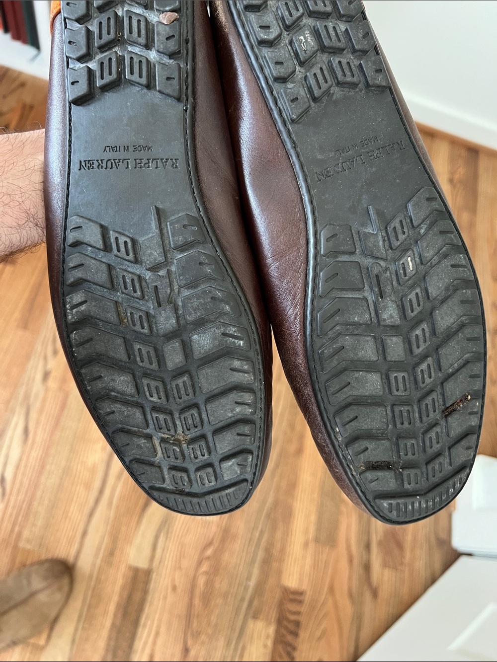 Ralph Lauren Brown Leather Slip-On Loafers - Picture 7 of 7